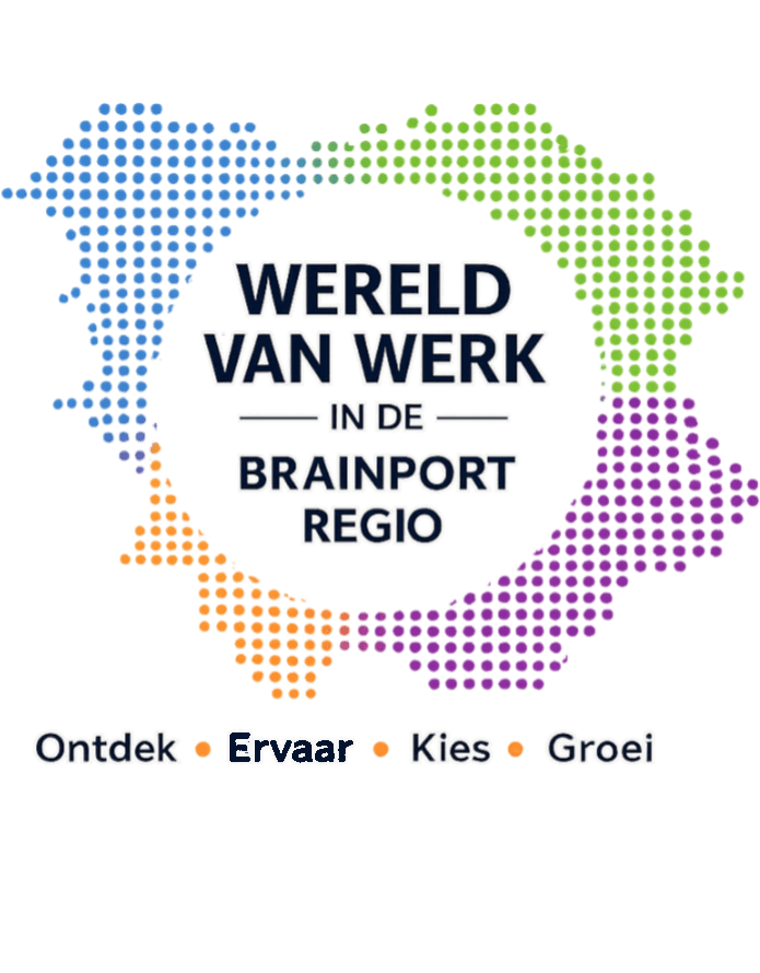 Logo Wereld van Werk in de Brainportregio — Ontdek, Ervaar, Kies, Groei
